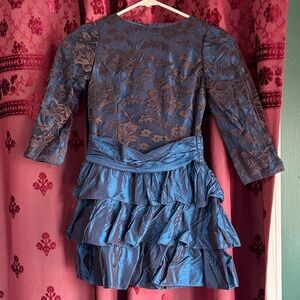Vintage Whimsigoth Blue & Black Lace  Kids Dress Size 6